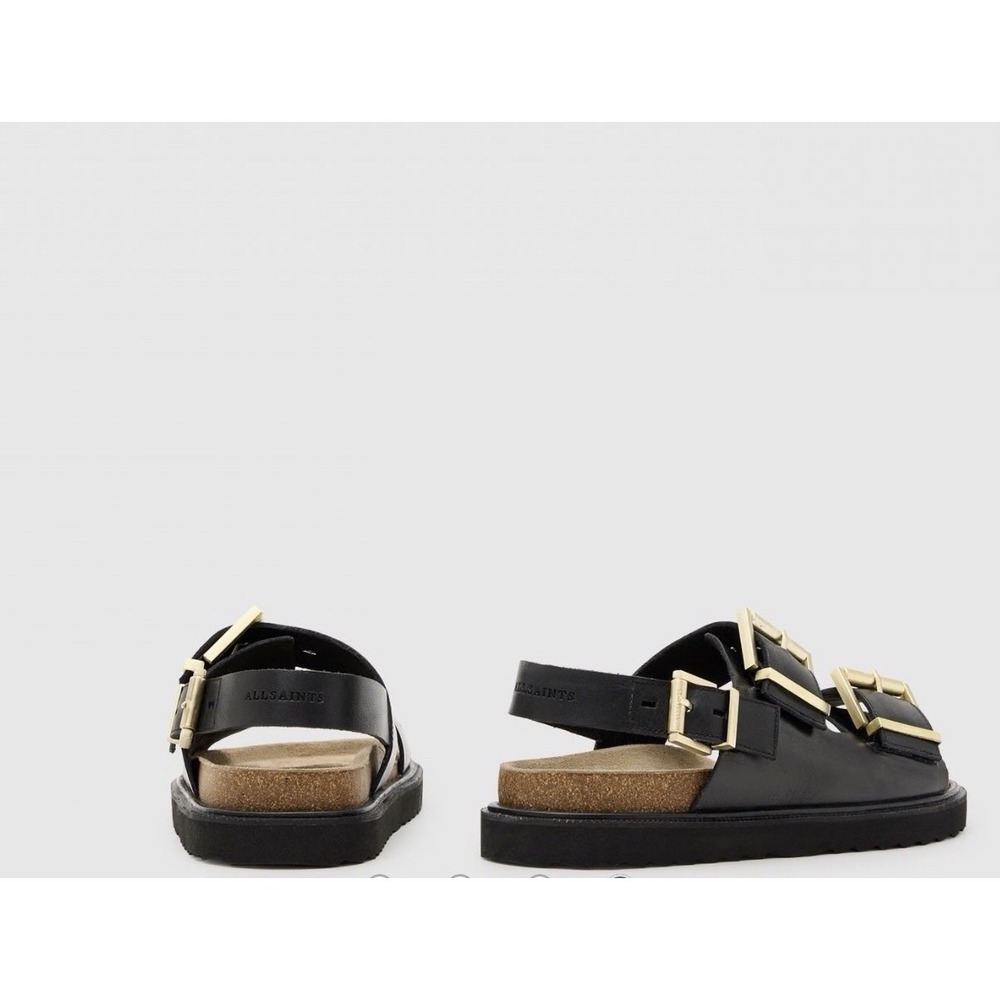 AllSaints ISLA Chunky Leather Women's Sandals Black size US10 EU40 NIB $249 - Picture 3 of 13